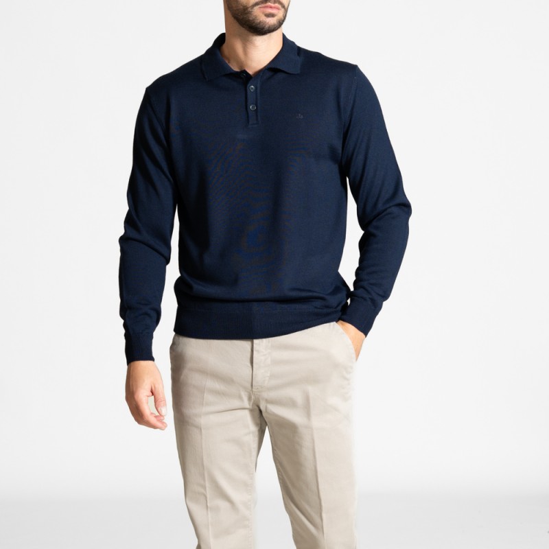 Πόλο πλεκτό από Extra Fine Mαλλί Mερινός 