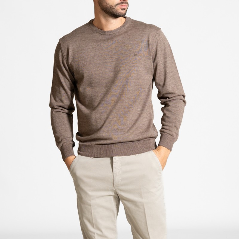 Πλεκτό Λαιμόκοψη από Extra Fine Mαλλί Mερινός 