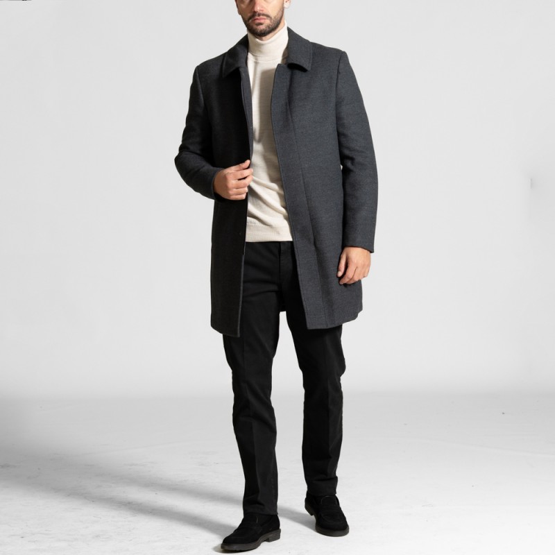 Παλτό μακρύ από μαλλί κανονική γραμμή