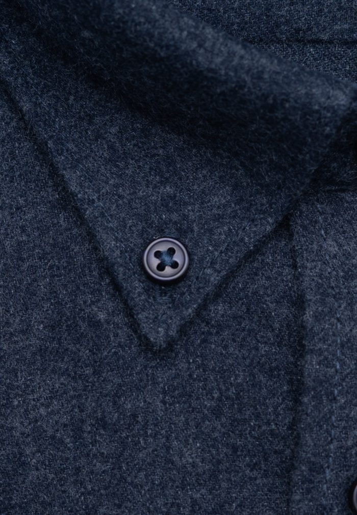 Dark blue πουκάμισο φανέλα melange κανονική γραμμή - Image 4
