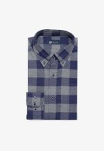 Regular fit checked  melange flannel shirt