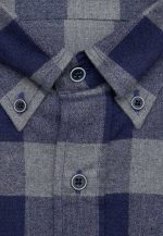 Regular fit checked  melange flannel shirt - Image 4