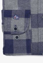 Regular fit checked  melange flannel shirt - Image 3