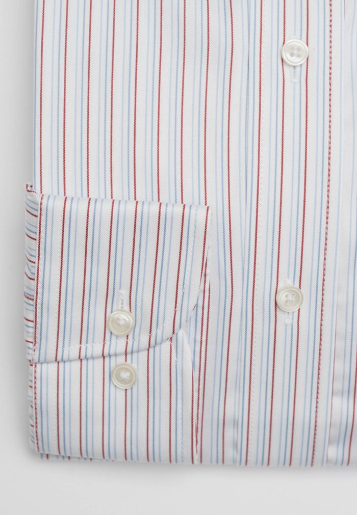 Regular-fit 100's Two-ply cotton striped shirt - Image 3