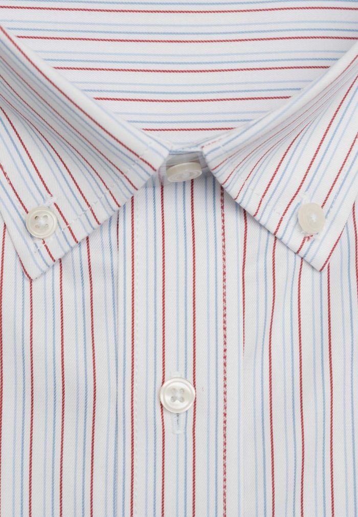Regular-fit 100's Two-ply cotton striped shirt - Image 4
