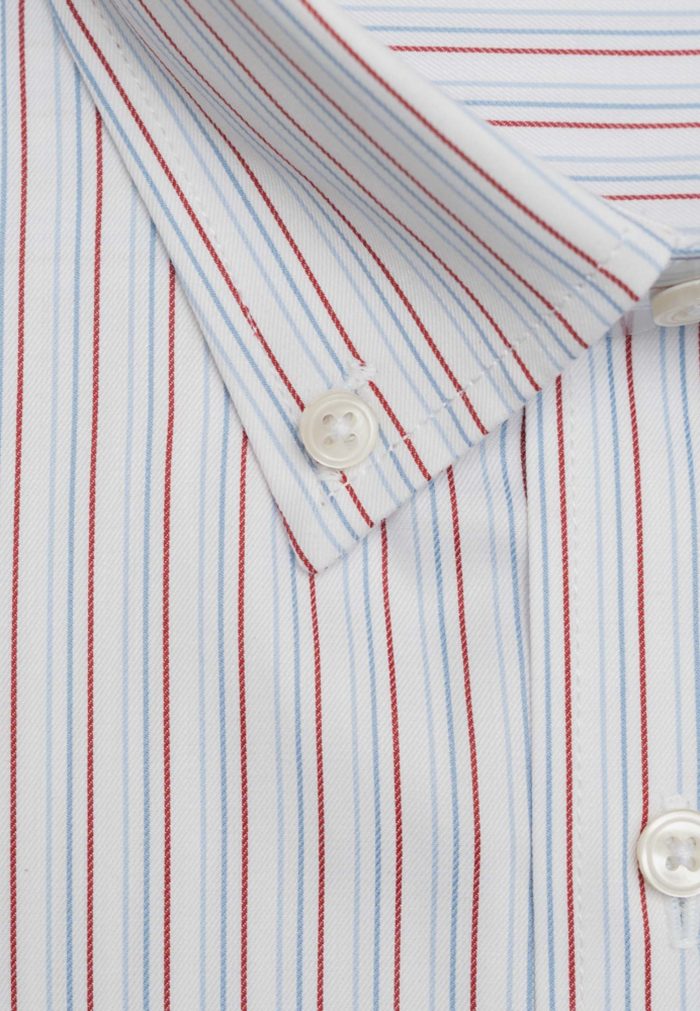 Regular-fit 100's Two-ply cotton striped shirt - Image 2