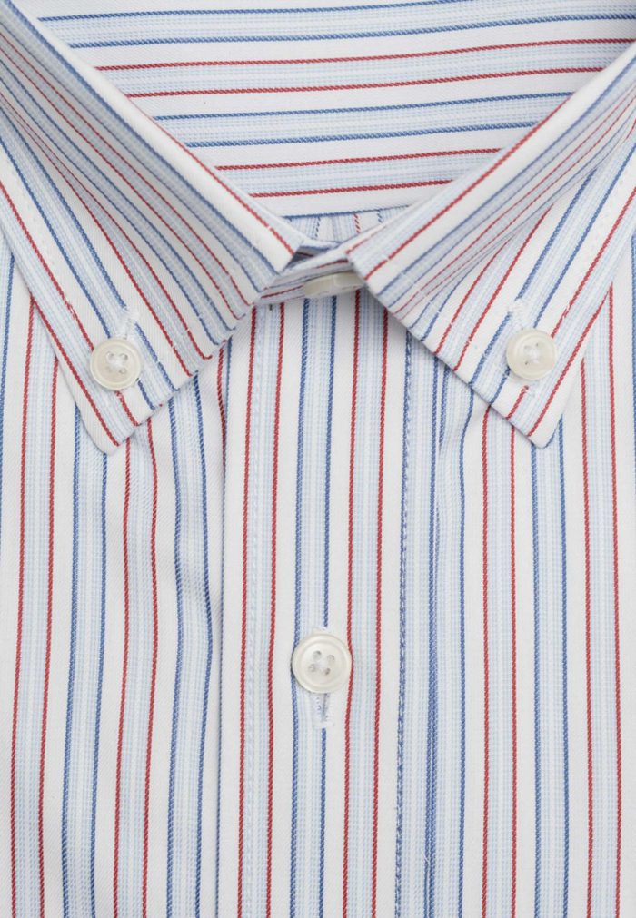 Regular-fit 100's Two-ply cotton striped shirt - Image 4