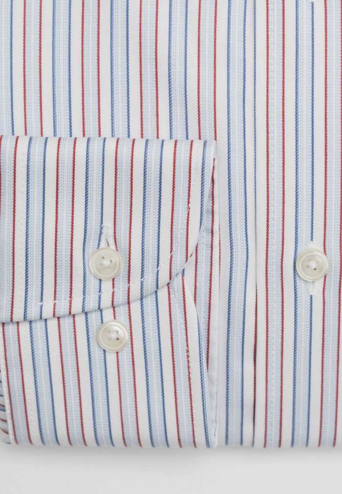 Regular-fit 100's Two-ply cotton striped shirt - Image 3