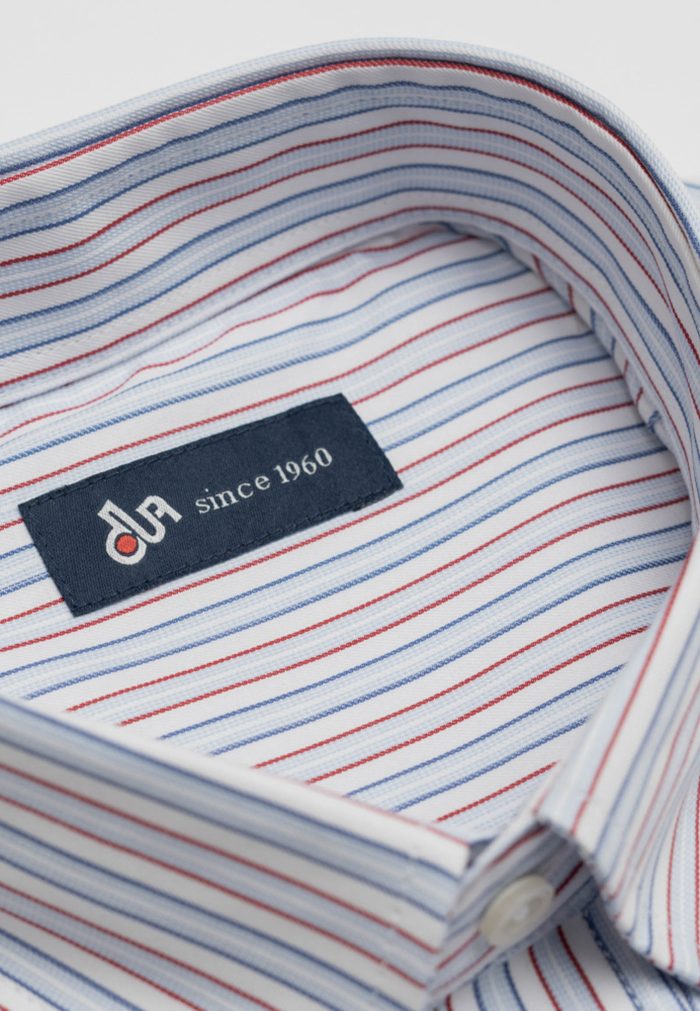 Regular-fit 100's Two-ply cotton striped shirt - Image 5