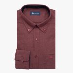 Regular fit flannel melange shirt