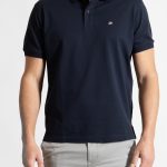 Dark Midnight Blue Pima Πόλο Πικέ Κανονική Γραμμή
