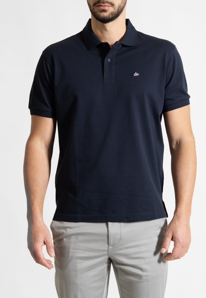 Σκούρο Μπλέ Πόλο Πικέ Pima Κανονική Γραμμή - Image 4