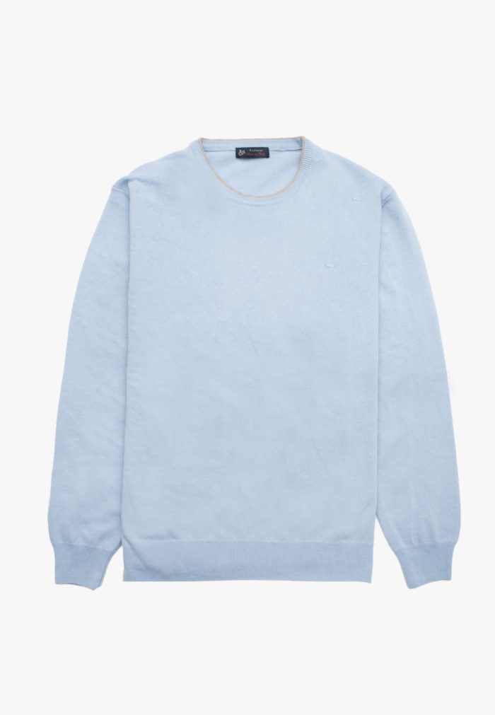 Light blue πλεκτό λαιμόκοψη cashmere touch - Image 2