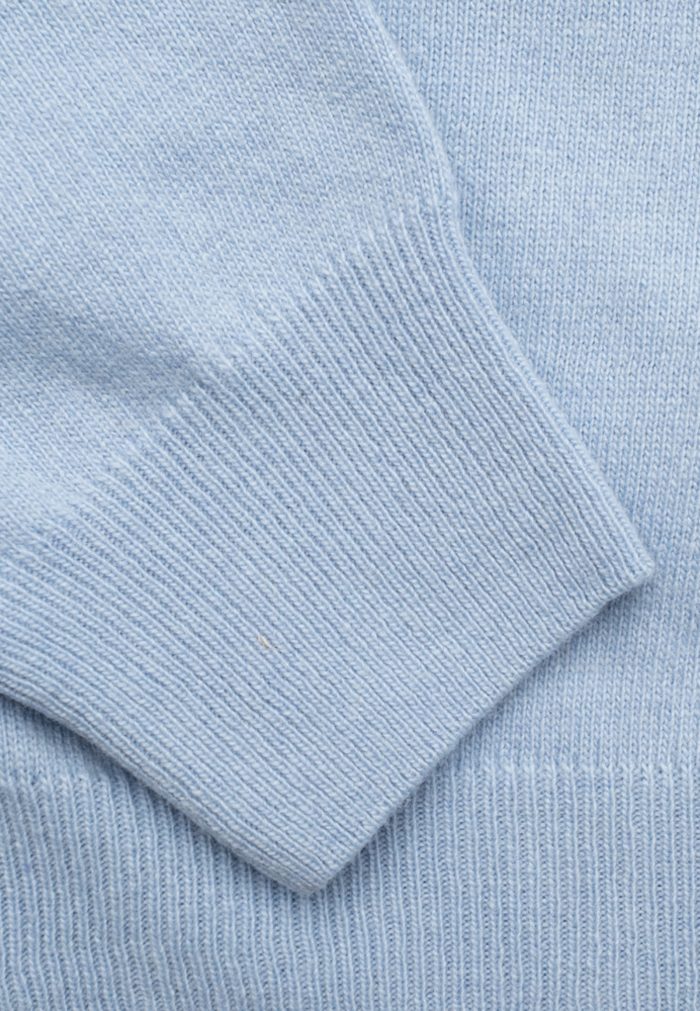 Light blue πλεκτό λαιμόκοψη cashmere touch - Image 5