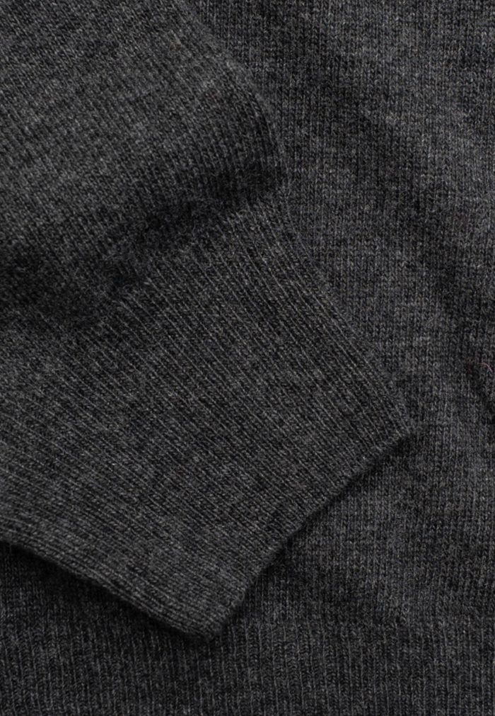 Dark grey μελανζέ πλεκτό λαιμόκοψη cashmere touch - Image 4