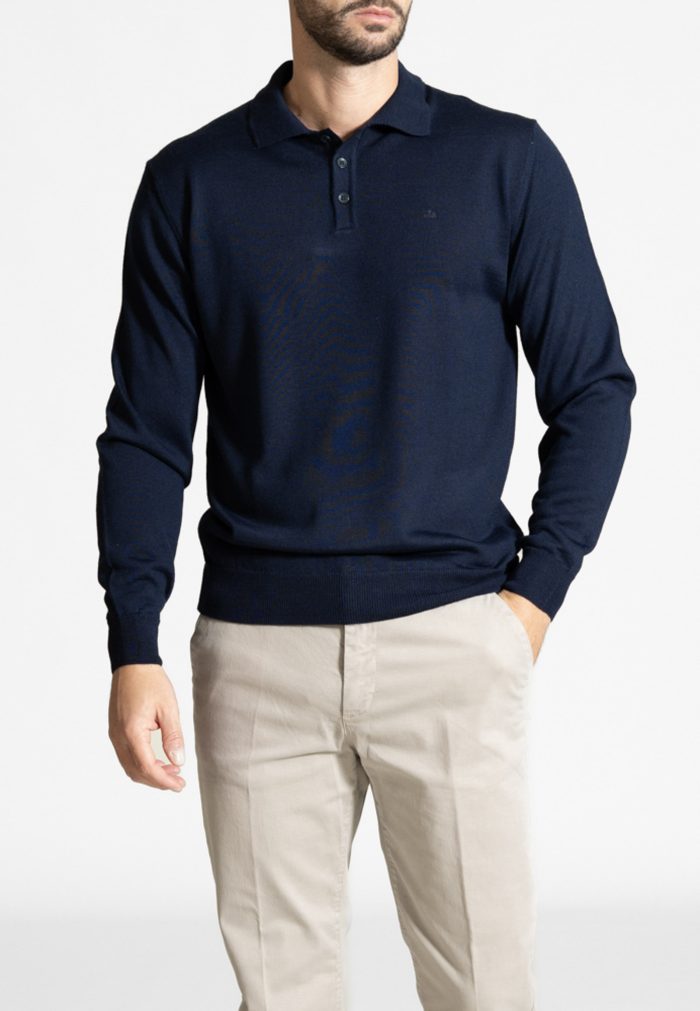 Πόλο πλεκτό από Extra Fine Mαλλί Mερινός - Image 2