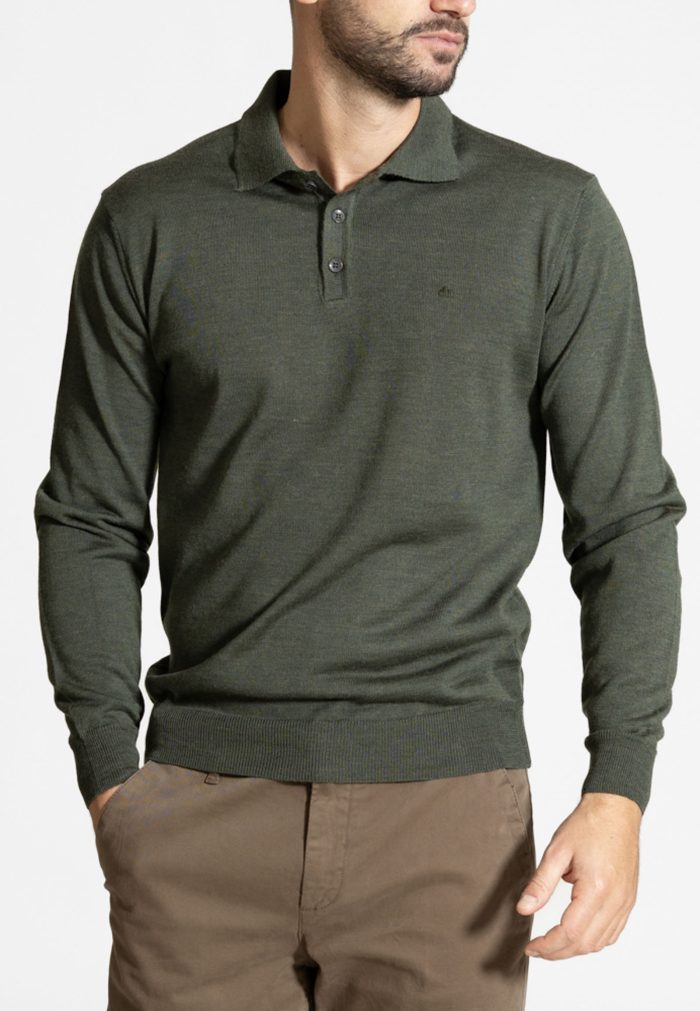 Πόλο πλεκτό από Extra Fine Mαλλί Mερινός - Image 2