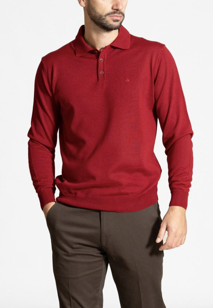 Πόλο πλεκτό από Extra Fine Mαλλί Mερινός - Image 2