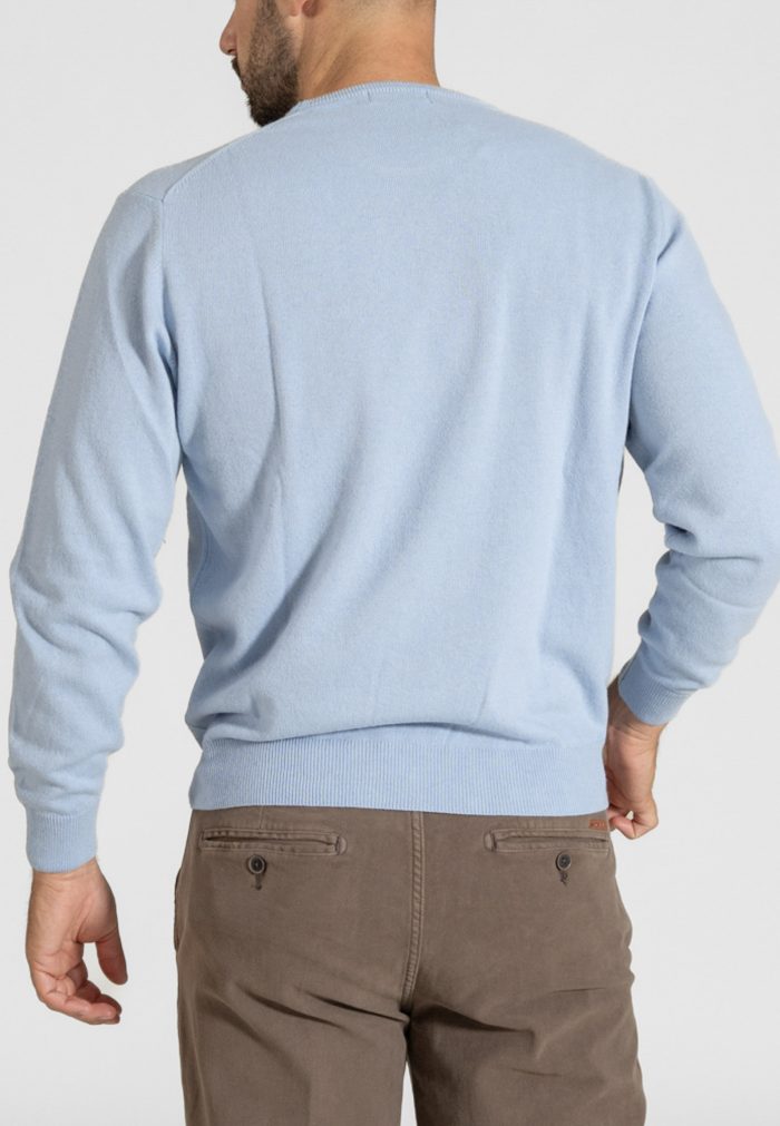 Light blue πλεκτό λαιμόκοψη cashmere touch - Image 3