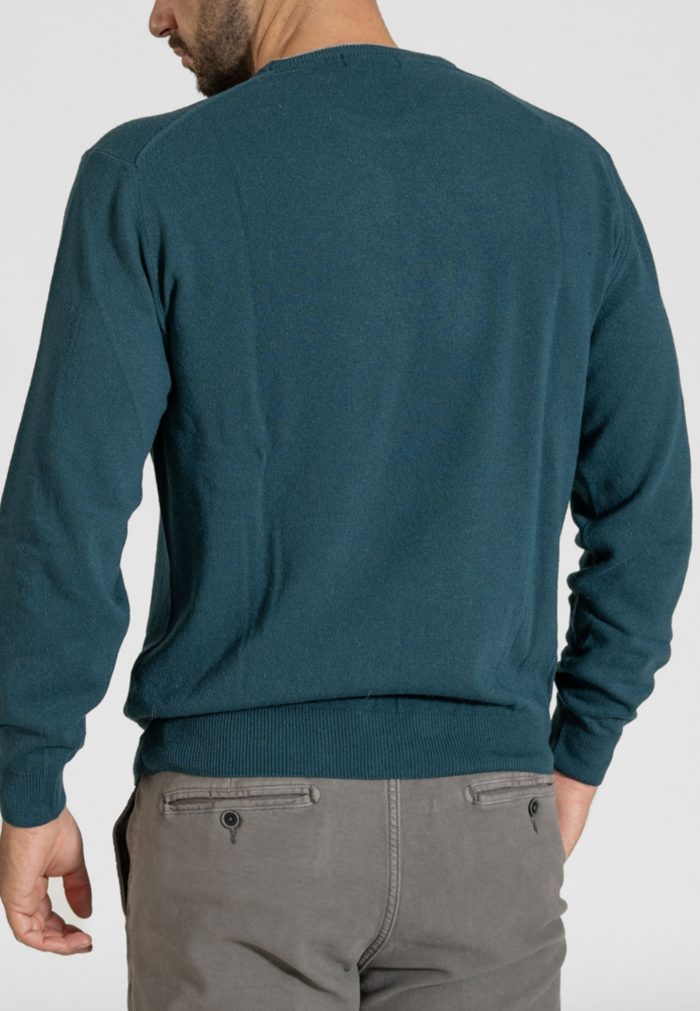 Dark petrol πλεκτό λαιμόκοψη cashmere touch - Image 3