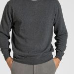 Dark grey μελανζέ πλεκτό λαιμόκοψη cashmere touch