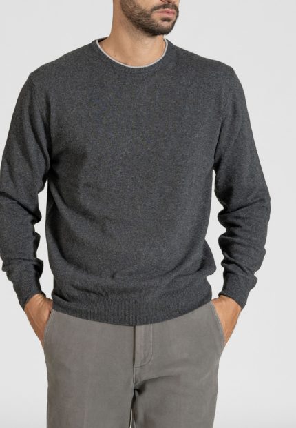 Dark grey μελανζέ πλεκτό λαιμόκοψη cashmere touch