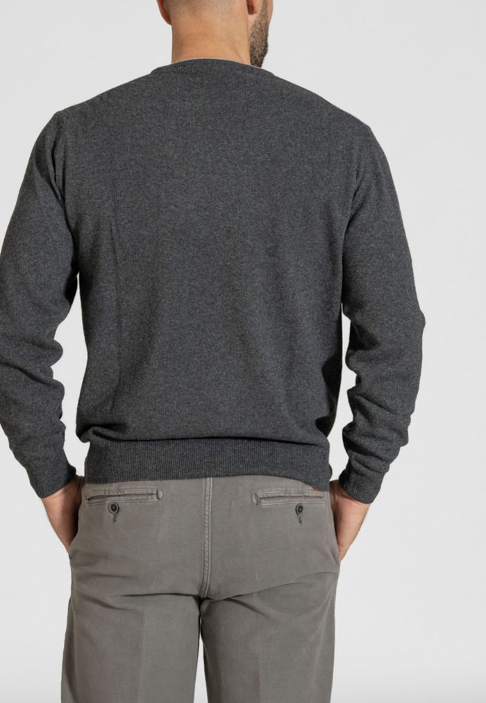 Dark grey μελανζέ πλεκτό λαιμόκοψη cashmere touch - Image 3