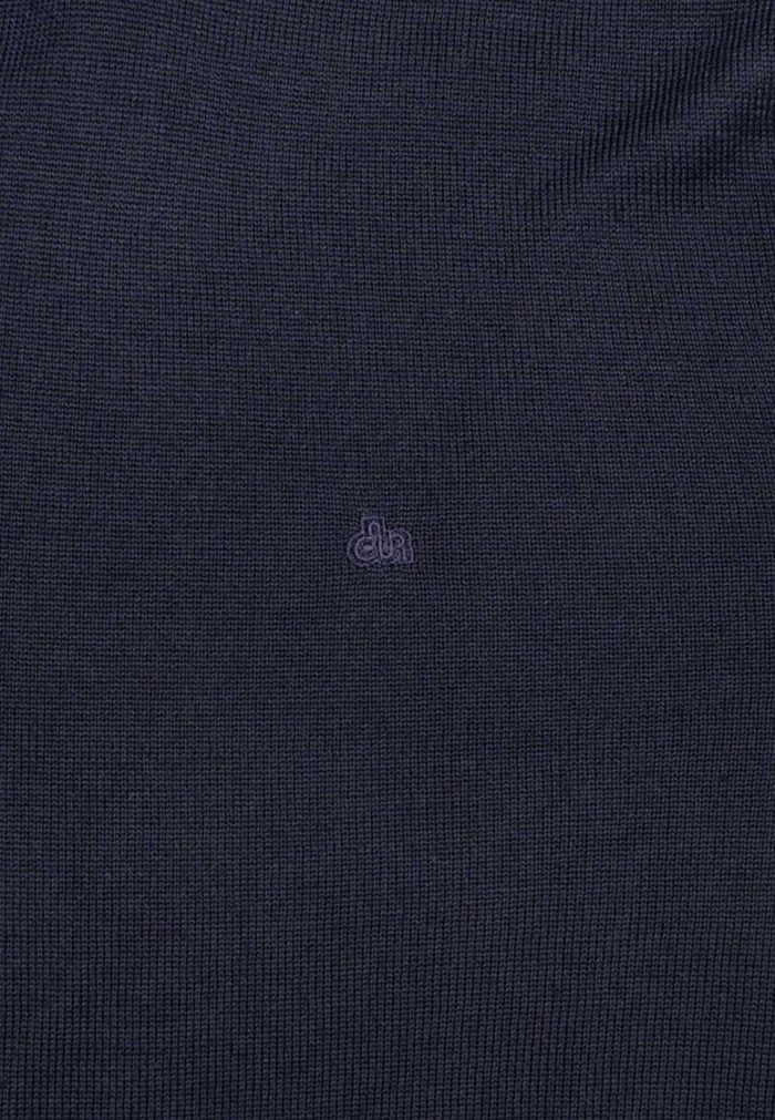Blue dark πλεκτό λαιμόκοψη από Extra Fine μαλλί μερινός - Image 4