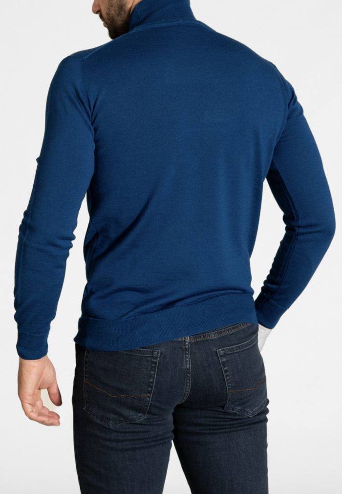Cobalt blue ζιβάγκο από Extra Fine Μαλλί Μερινός - Image 3