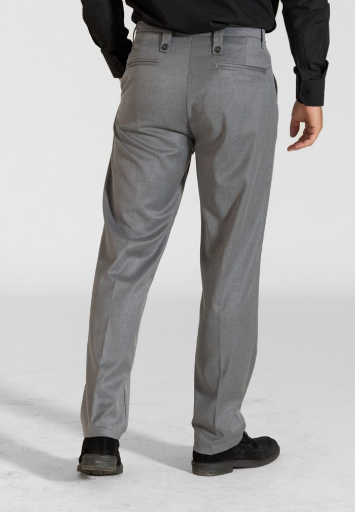Grey relaxed fit high-waisted pleated trousers - Image 3