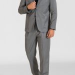 Grey relaxed fit high-waisted pleated trousers