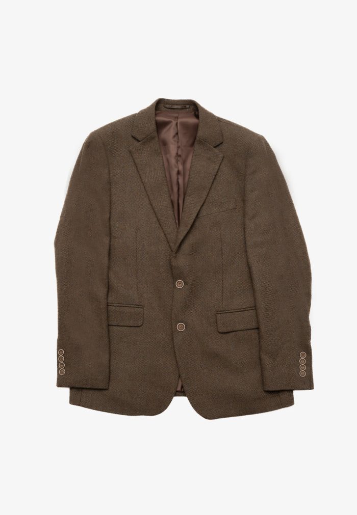Σακάκι Tweed καφέ-λαδί από μάλλινο μείγμα - Image 2