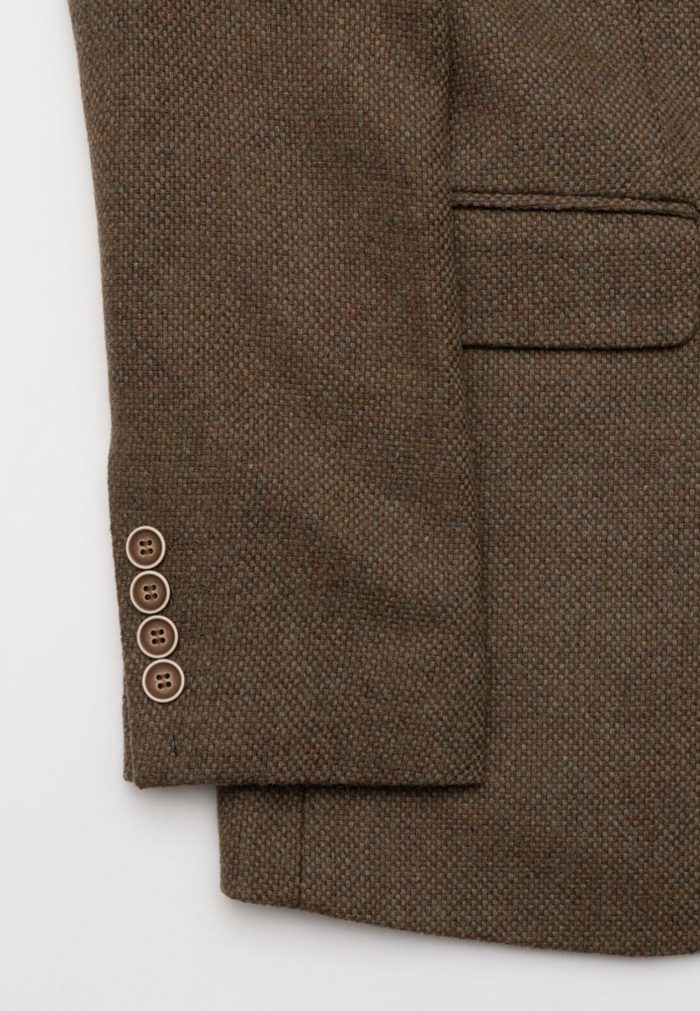 Σακάκι Tweed καφέ-λαδί από μάλλινο μείγμα - Image 5