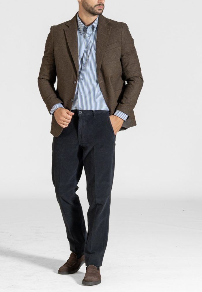 Ψαροκόκκαλο καφέ σακάκι  από μάλλινο μείγμα - Image 4