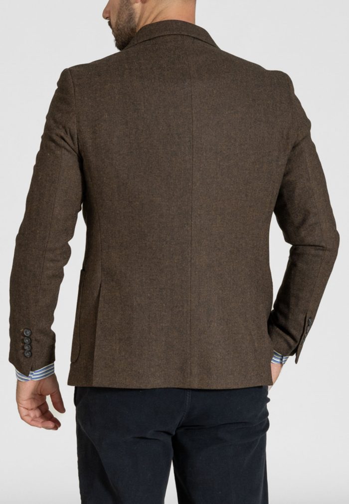 Ψαροκόκκαλο καφέ σακάκι  από μάλλινο μείγμα - Image 3