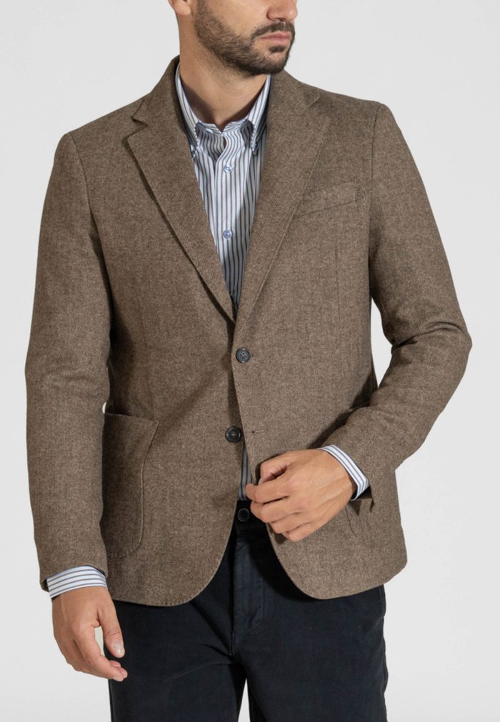 Ψαροκόκκαλο μελί σακάκι  από μάλλινο μείγμα - Image 2