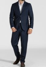 Blue suit with pleated trousers