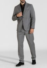 Grey suit with pleated trousers