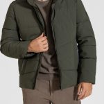 Military green τζάκετ καπιτονέ αδιάβροχο κανονική γραμμή