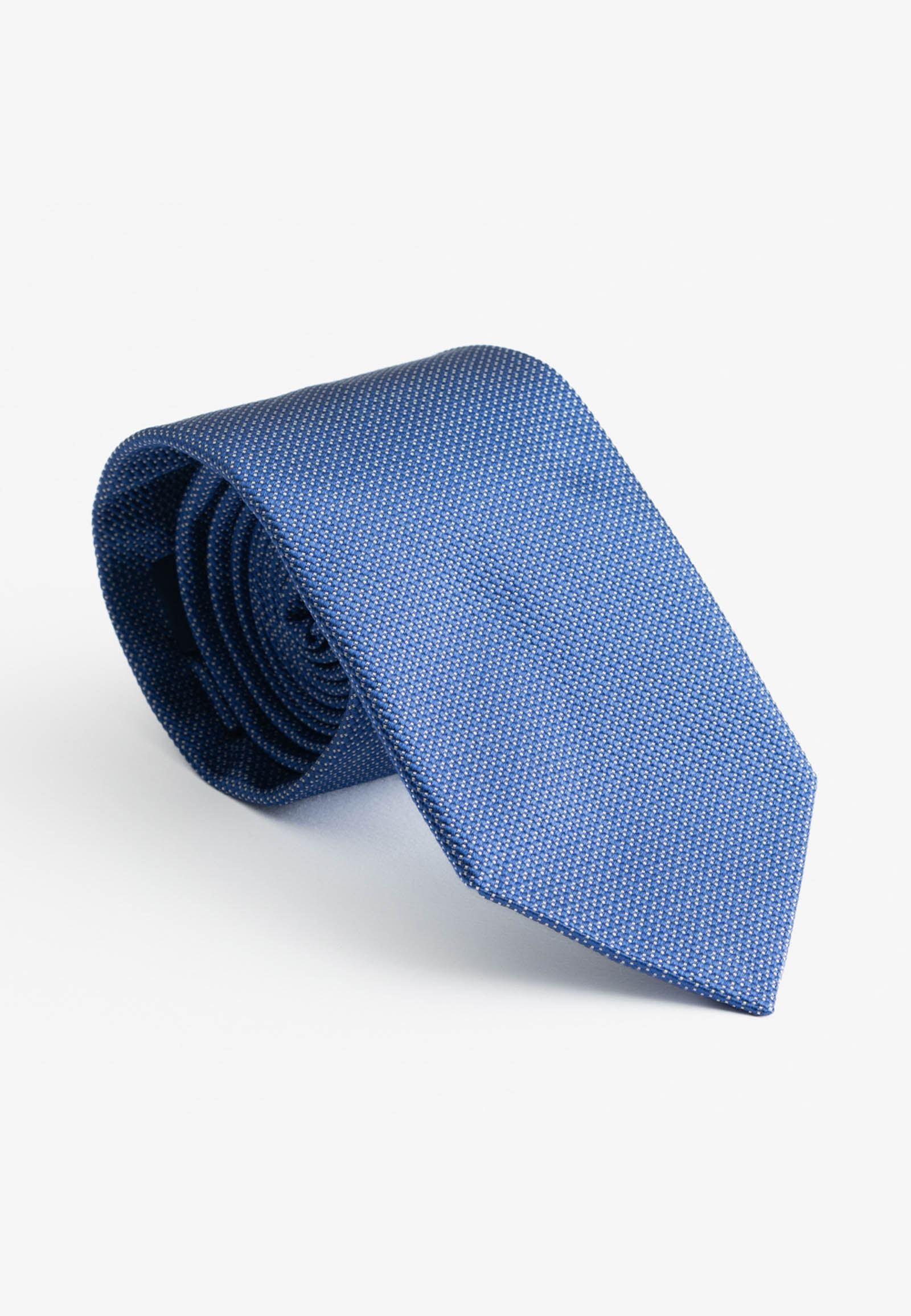 70200313-700480-A Ραφ-μπλε μεταξωτή πικέ γραβάτα - Image 1