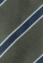 Green silk tie with blue stripe - Image 2