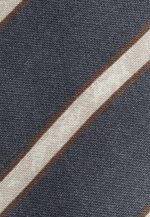 Grey silk tie with ivory stripe - Image 2
