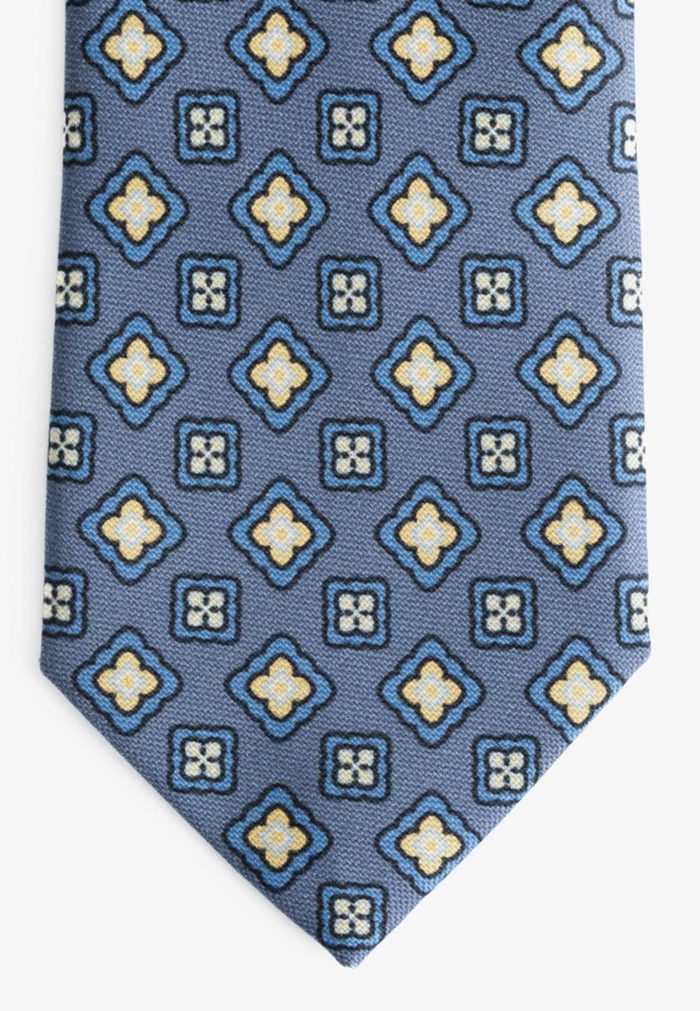 Raf-blue silk tie floral print - Image 4