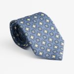 Ραφ-μπλε μεταξωτή γραβάτα σχέδιο λουλούδι