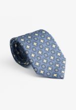 Raf-blue silk tie floral print
