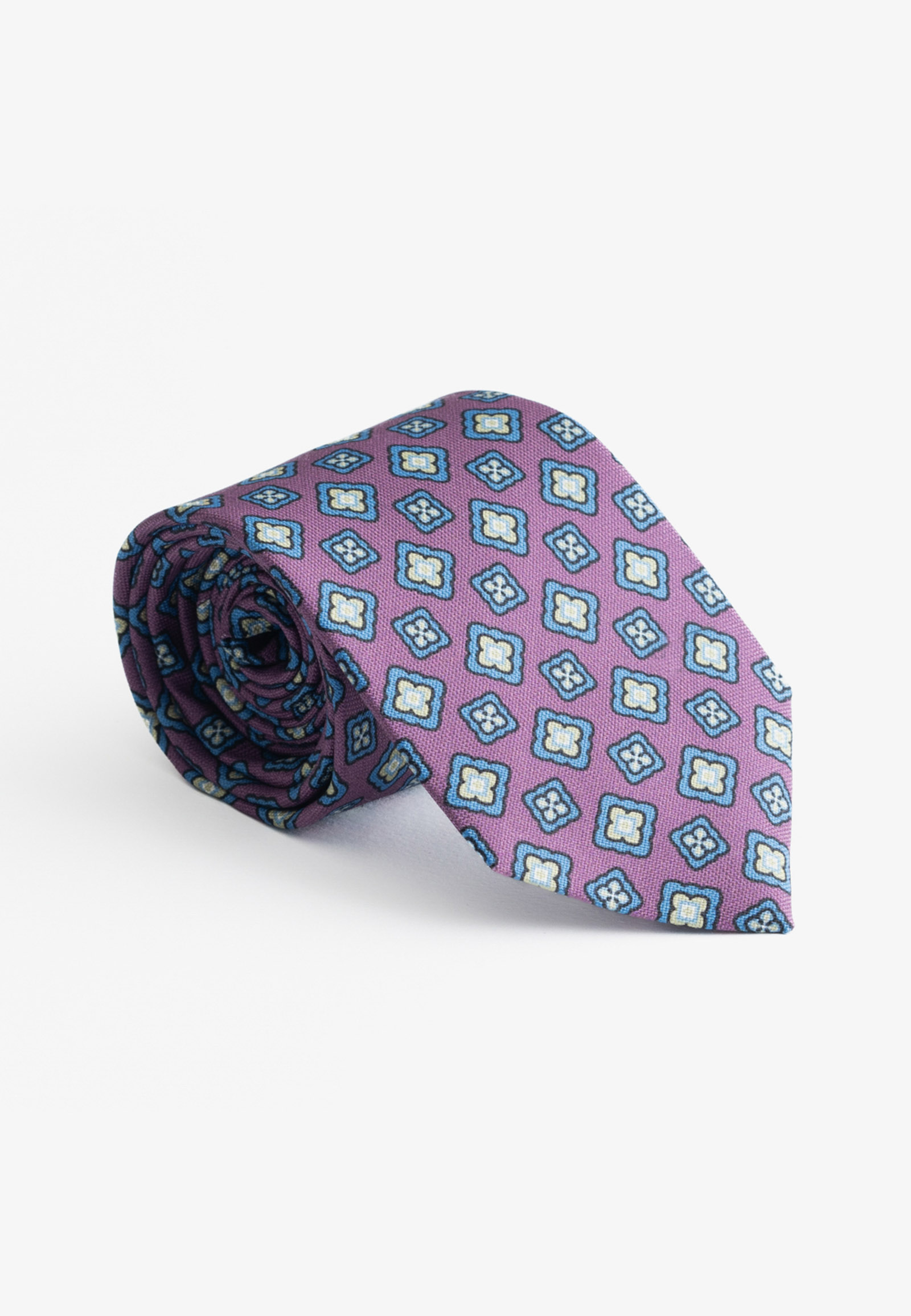 70200317-700486-A Purple silk tie floral print - Image 1