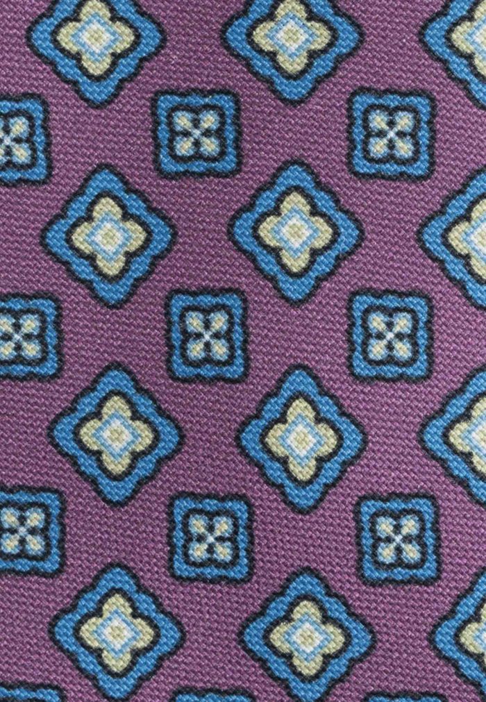 Purple silk tie floral print - Image 2