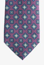 Purple silk tie floral print - Image 4