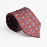 Μπορντό μεταξωτή γραβάτα σχέδιο λουλούδι