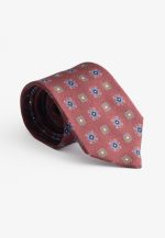 Burgundy silk tie floral print